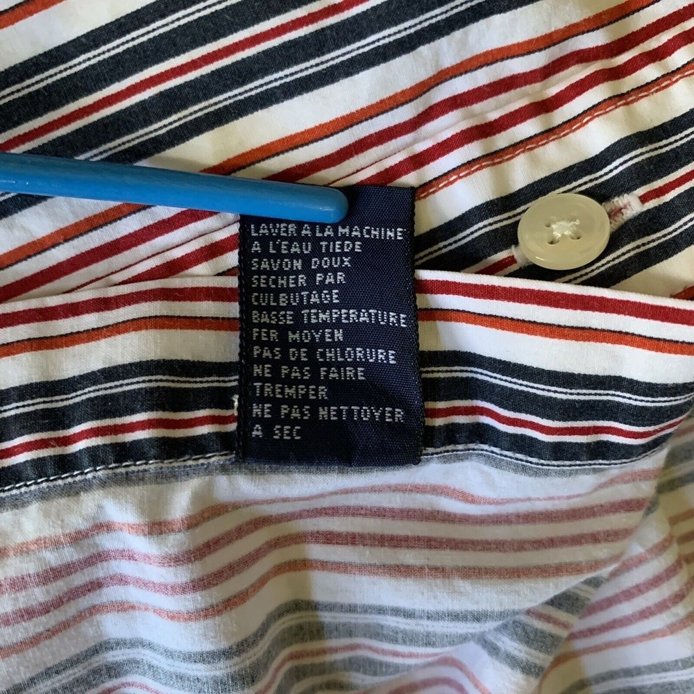 Tommy Hilfiger Men’s Large Dress Shirt Long Sleeve Vintage Logo Button Up Casual - Picture 8 of 12